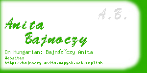 anita bajnoczy business card